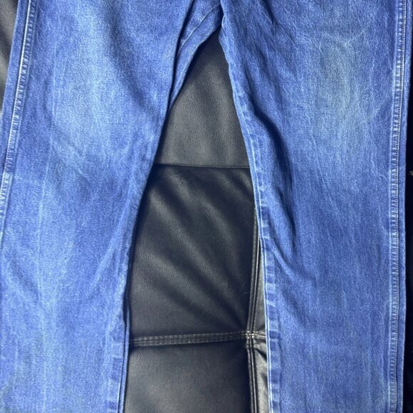 Wrangler Men's Straight Leg Jeans Blue Denim Faded Flat Front 5-Pocket 38x33 - Picture 6 of 16